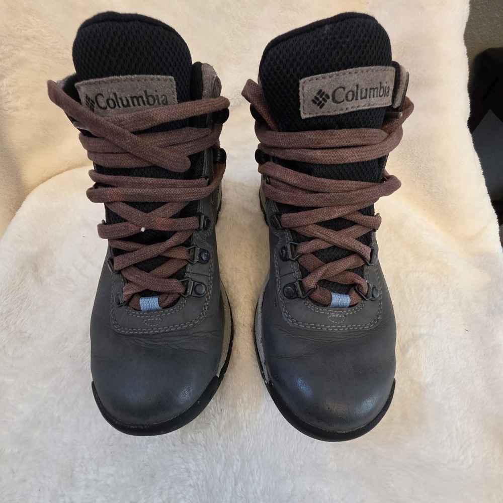 Columbia Waterproof Leather Hiking Ankle Boots Gray BL3783-052 Women's US 6